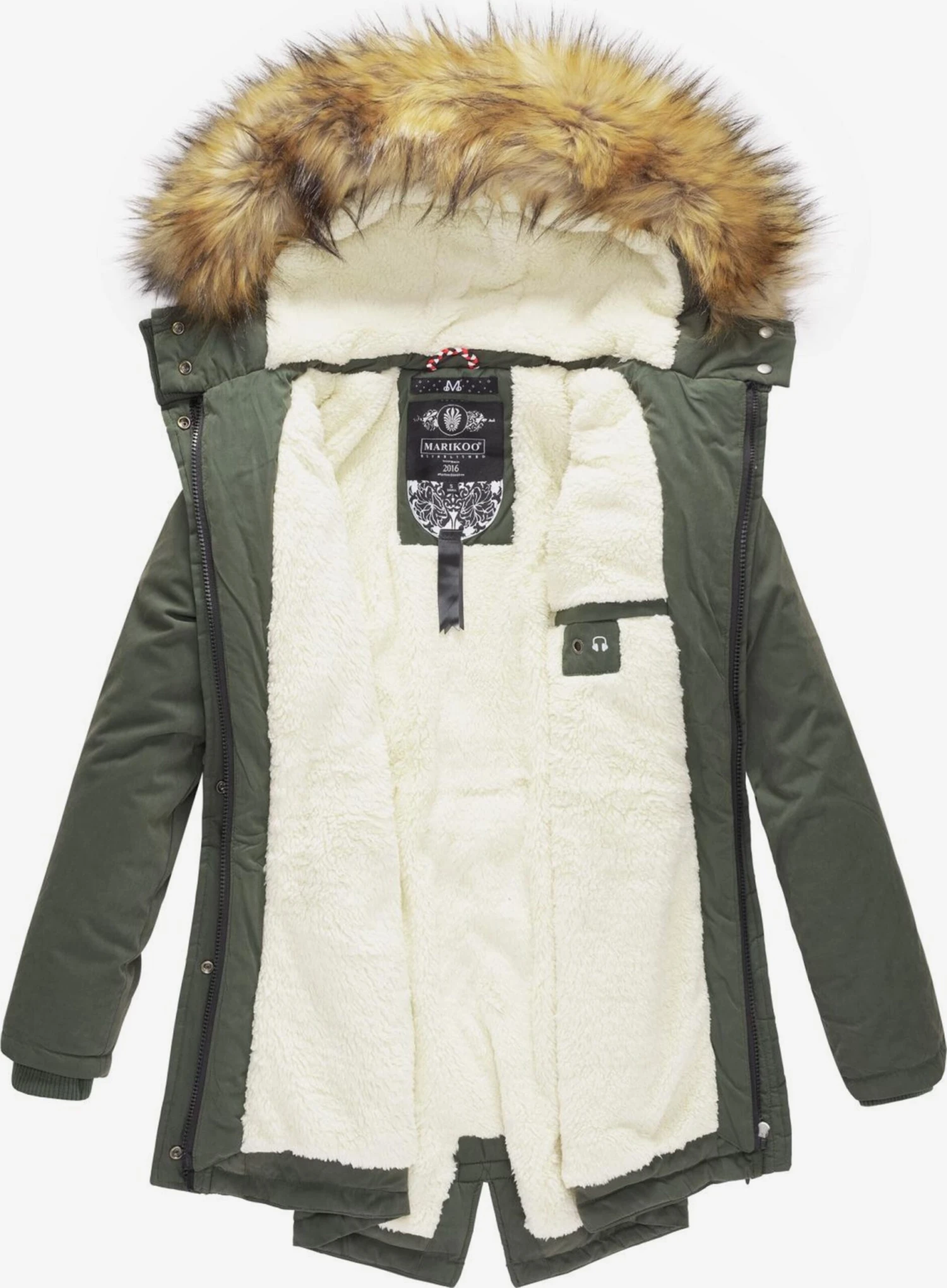 Marikoo Parkas Winterparka Akira Dames Olijfgroen 4 Marikoo Parkas Winterparka Akira Dames Olijfgroen - Afbeelding 4