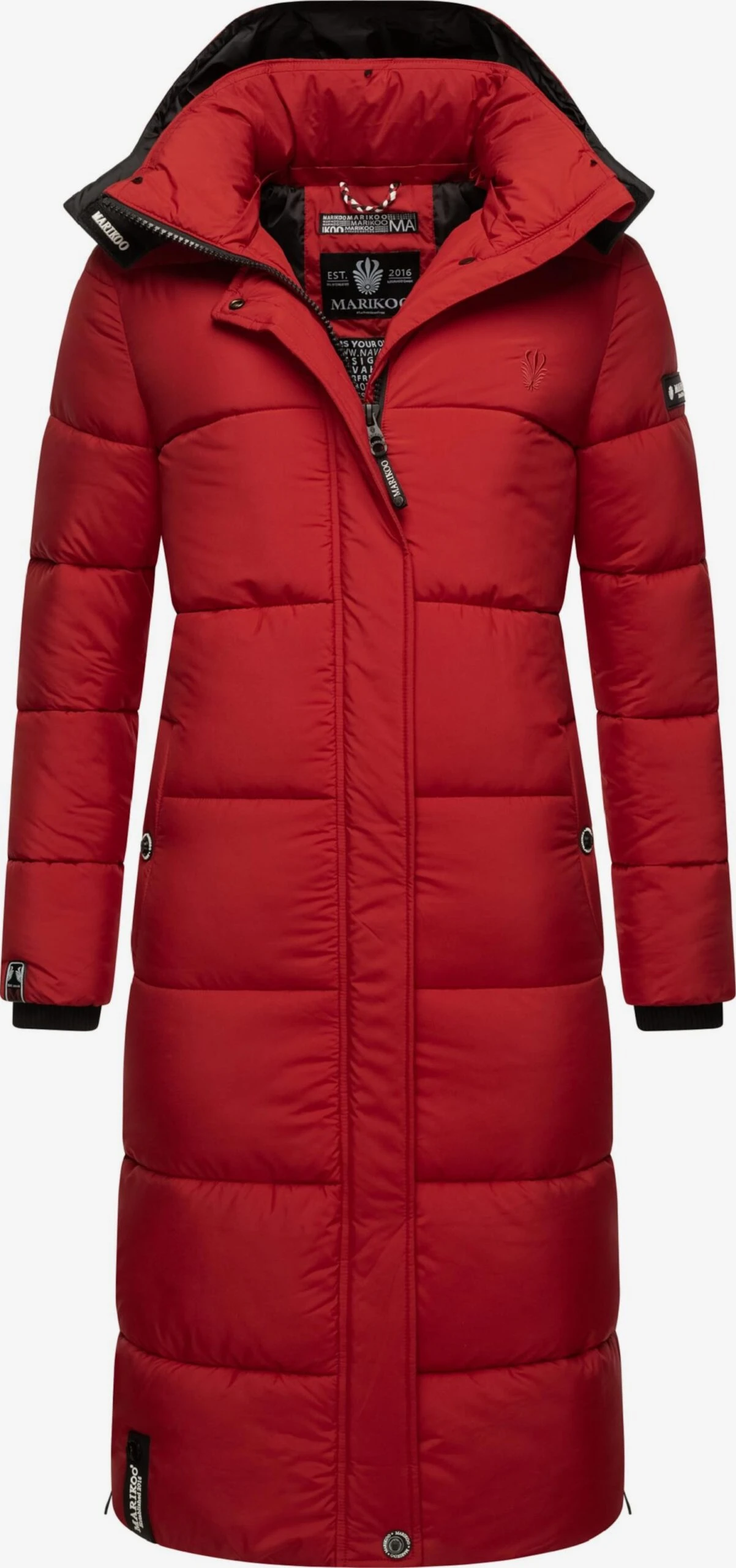 Marikoo Wintermantels Wintermantel Dames Robijnrood 4 Marikoo Wintermantels Wintermantel Dames Robijnrood - Afbeelding 4