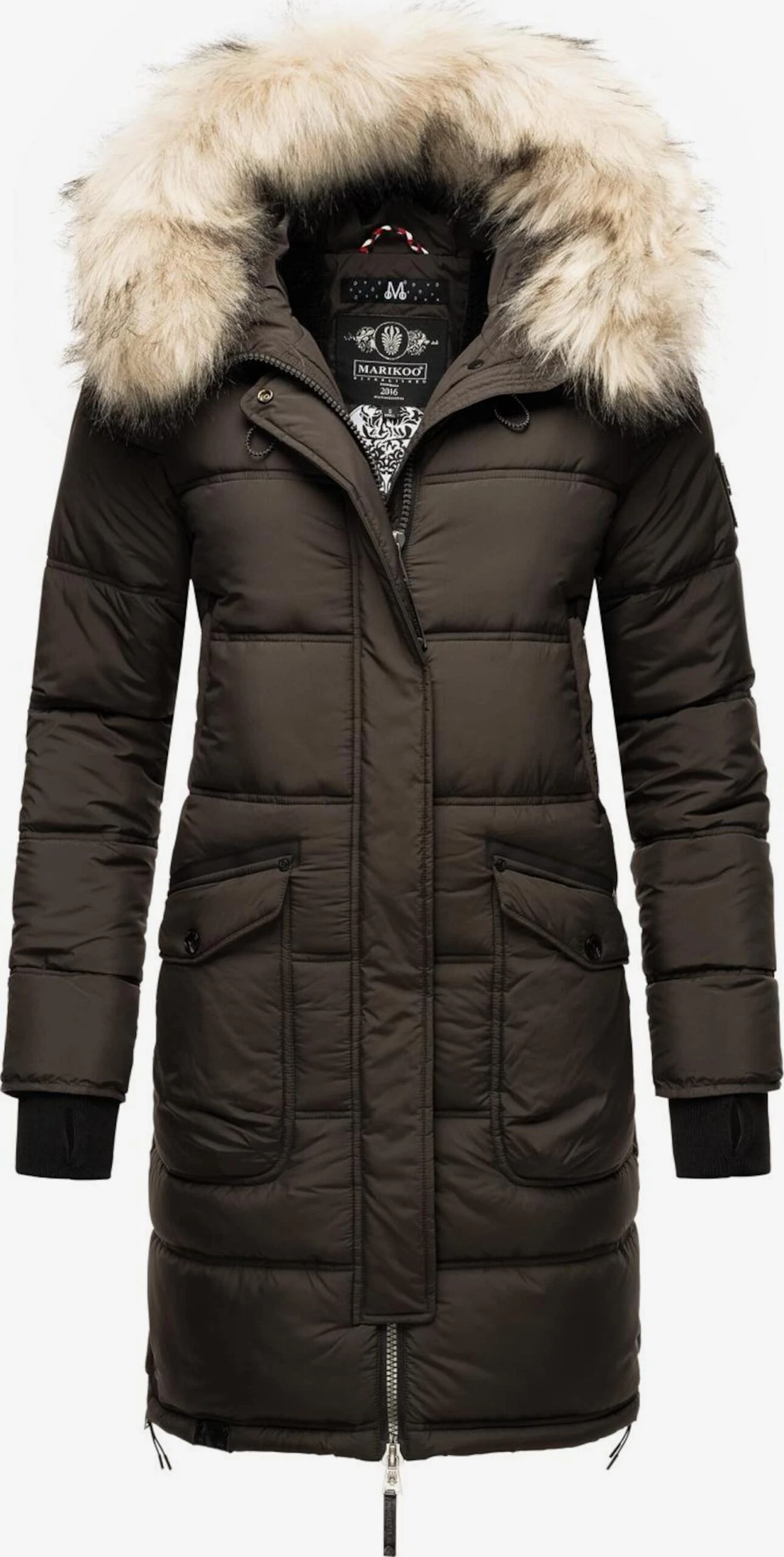 Marikoo Wintermantels Wintermantel Chaskaa Dames Basaltgrijs 1 Marikoo Wintermantels Wintermantel Chaskaa Dames Basaltgrijs