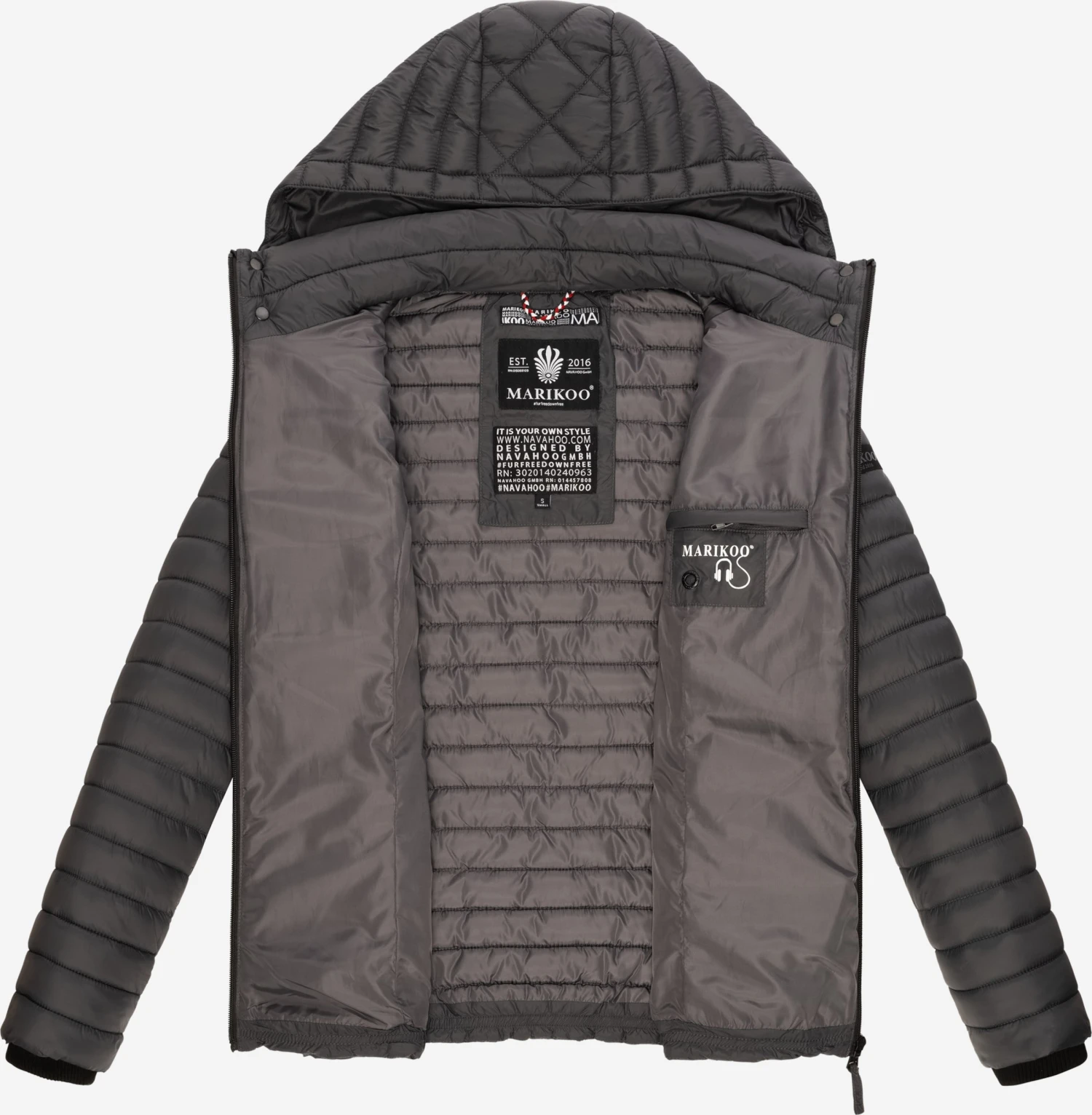 Marikoo Tussenjassen Tussenjas Samtpfote Dames Antraciet 5 Marikoo Tussenjassen Tussenjas Samtpfote Dames Antraciet - Afbeelding 5