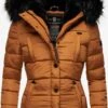 Marikoo Winterjassen Winterjas Lotusblüte Dames Cognac