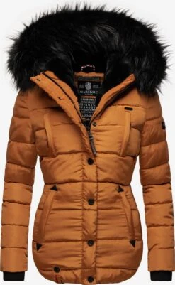 Marikoo Winterjassen Winterjas Lotusblüte Dames Cognac
