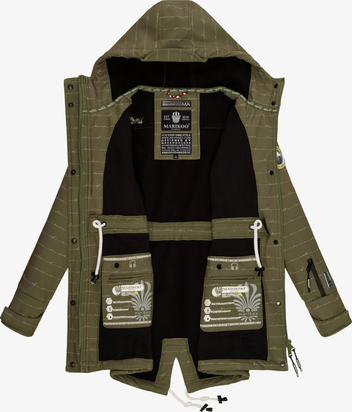 Marikoo Regenmantels Functionele Mantel Zimtzicke Dames Kaki 4 Marikoo Regenmantels Functionele Mantel Zimtzicke Dames Kaki - Afbeelding 4