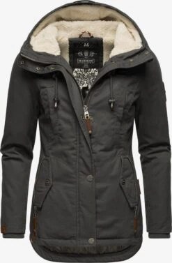 Marikoo Winterjassen Winterjas Bikoo Dames Donkergrijs