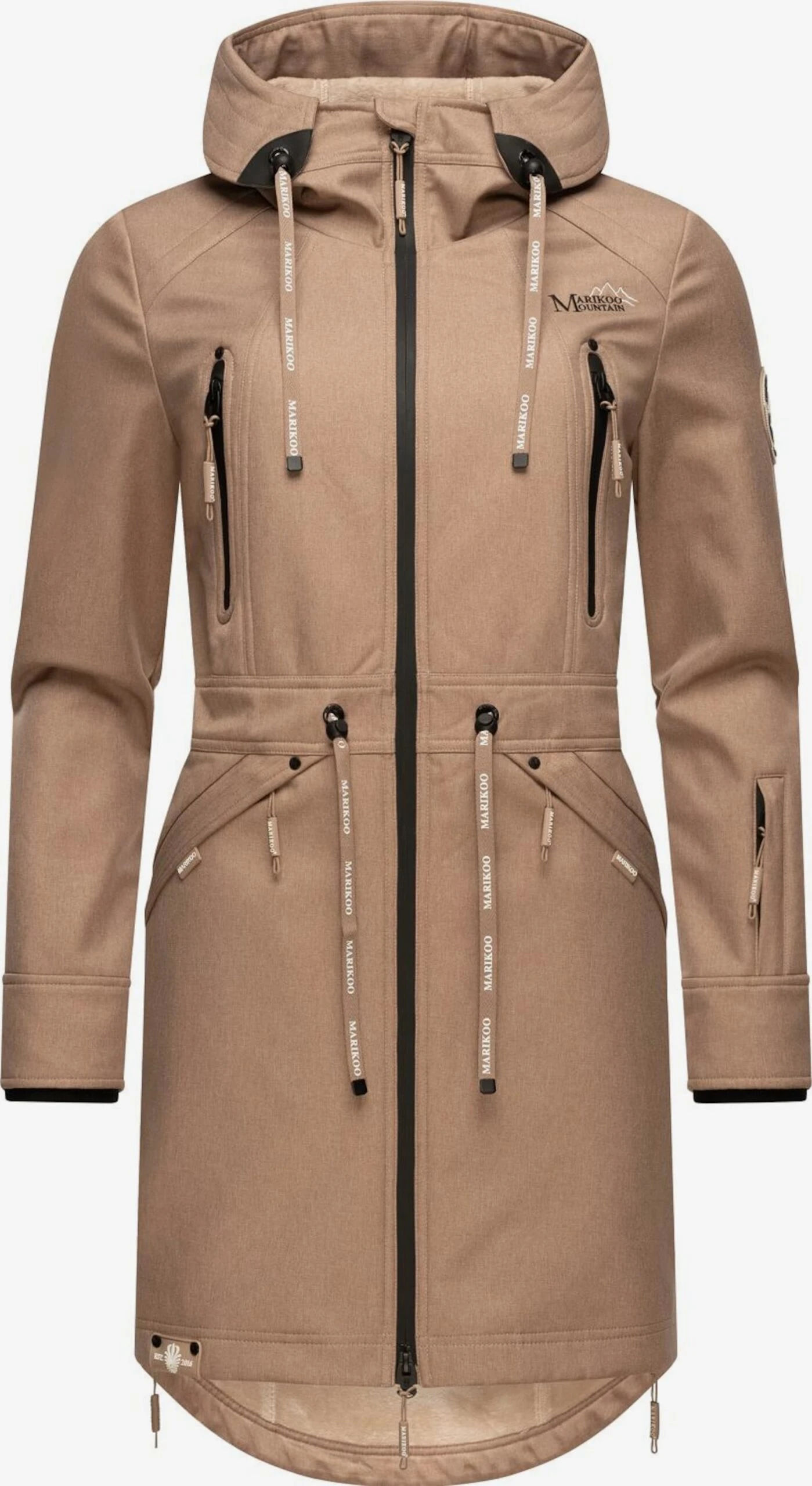 Marikoo Parkas Tussenparka Dames Donkerbeige 1 Marikoo Parkas Tussenparka Dames Donkerbeige