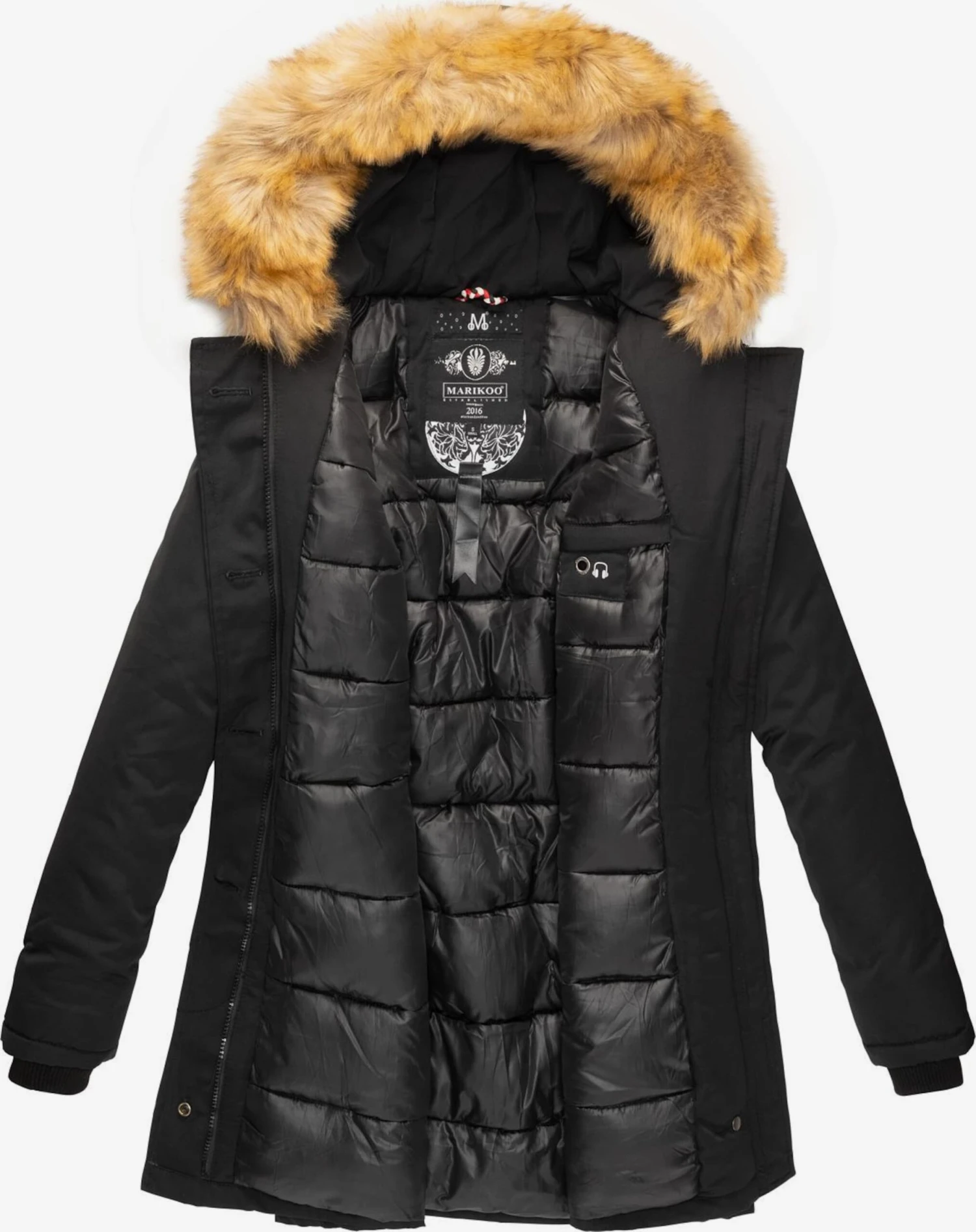 Marikoo Parkas Winterparka Karmaa Dames Zwart 4 Marikoo Parkas Winterparka Karmaa Dames Zwart - Afbeelding 4