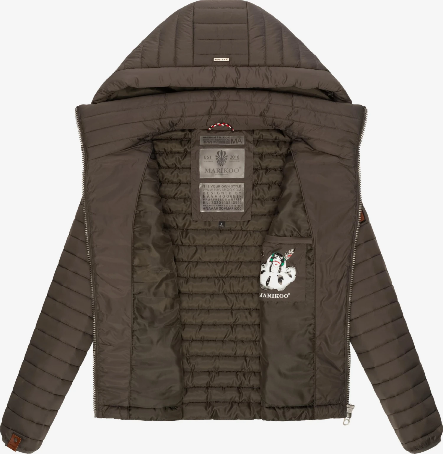 Marikoo Tussenjassen Tussenjas Löwenbaby Dames Antraciet 4 Marikoo Tussenjassen Tussenjas Löwenbaby Dames Antraciet - Afbeelding 4