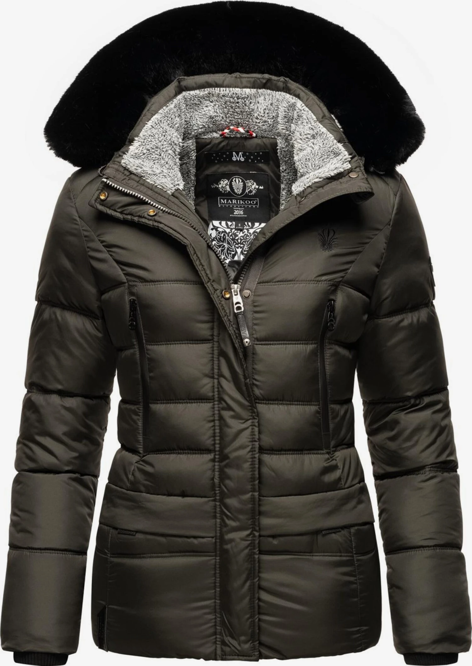 Marikoo Winterjassen Winterjas Loveleen Dames Antraciet 1 Marikoo Winterjassen Winterjas Loveleen Dames Antraciet