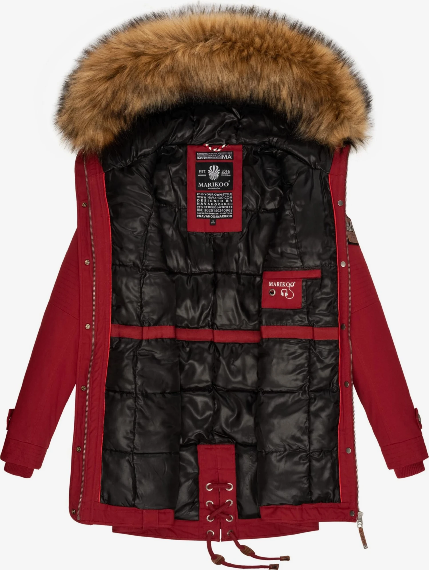 Marikoo Parkas Winterparka La Viva Dames Rood 5 Marikoo Parkas Winterparka La Viva Dames Rood - Afbeelding 5