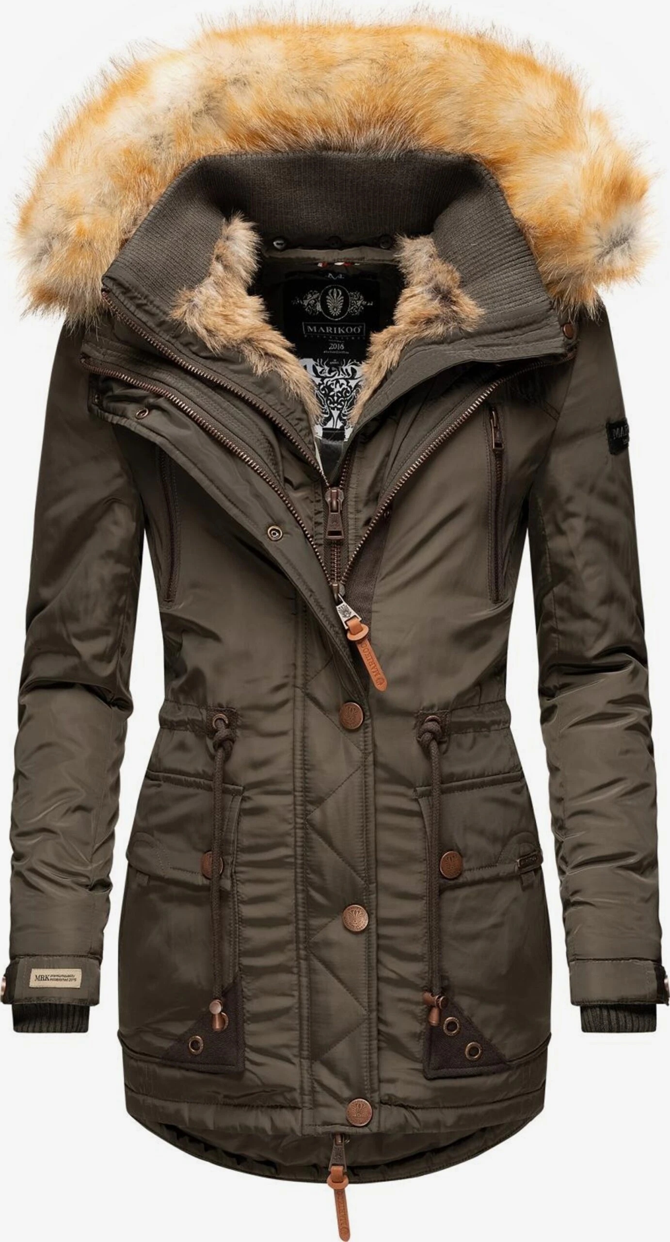 Marikoo Parkas Winterparka Grinsekatze Dames Groen 1 Marikoo Parkas Winterparka Grinsekatze Dames Groen