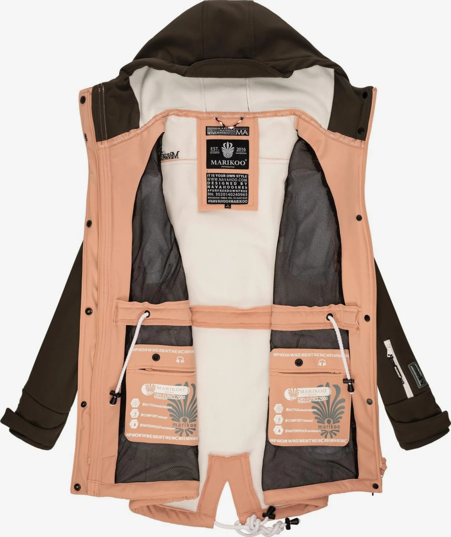 Marikoo Regenmantels Functionele Mantel Zimtzicke Dames Pink / Zwart 4 Marikoo Regenmantels Functionele Mantel Zimtzicke Dames Pink / Zwart - Afbeelding 4