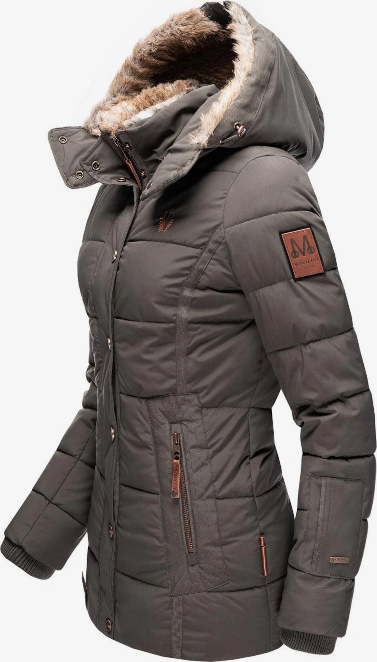 Marikoo Gewatteerde Jassen Winterjas Nekoo Dames Aardetinten 2 Marikoo Gewatteerde Jassen Winterjas Nekoo Dames Aardetinten - Afbeelding 2