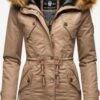 Marikoo Parkas Winterparka La Viva Dames Lichtbeige
