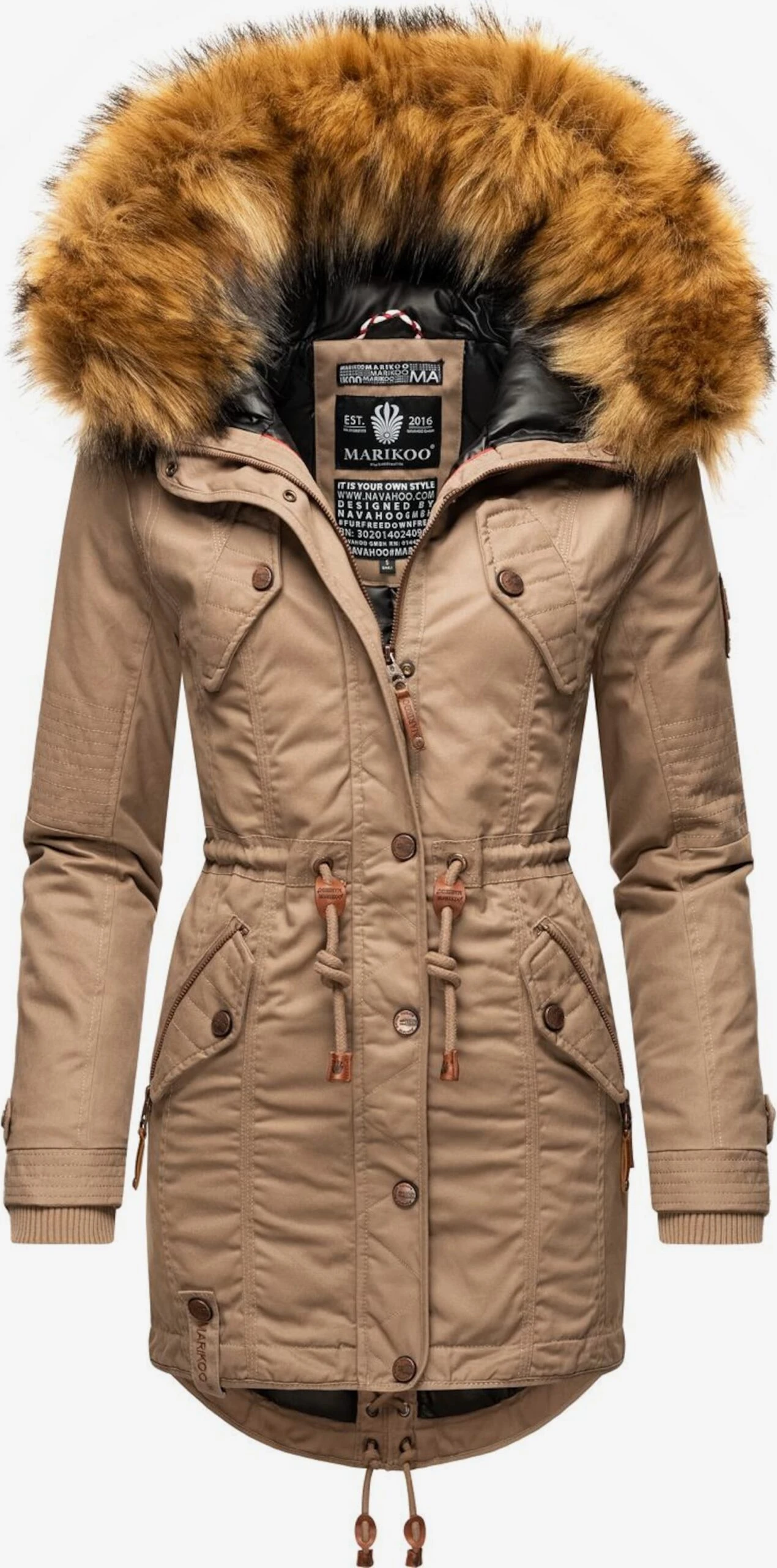 Marikoo Parkas Winterparka La Viva Dames Lichtbeige 1 Marikoo Parkas Winterparka La Viva Dames Lichtbeige