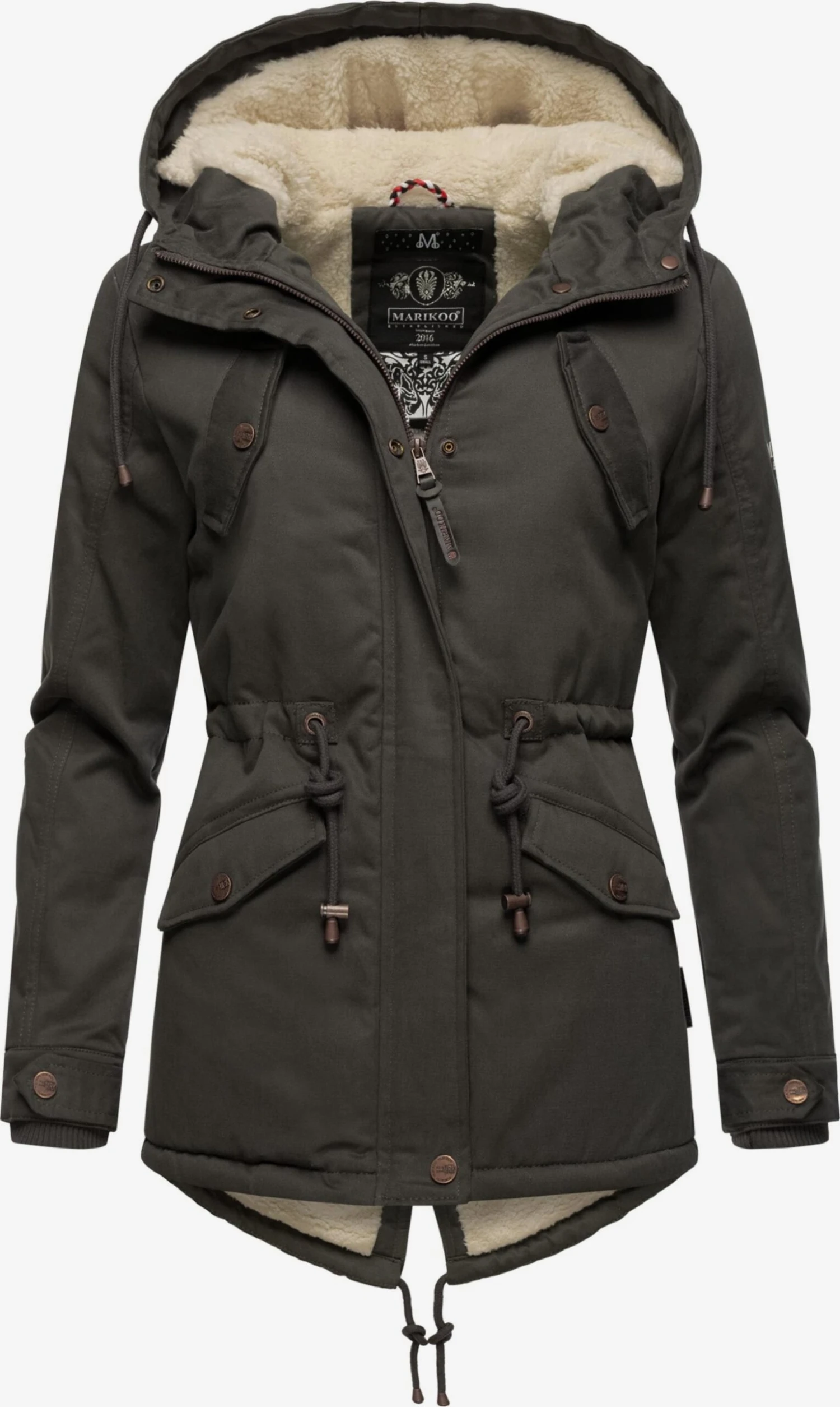 Marikoo Winterjassen Winterjas Manolya Dames Antraciet 1 Marikoo Winterjassen Winterjas Manolya Dames Antraciet