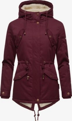 Marikoo Winterjassen Winterjas Manolya Dames Wijnrood -Marikoo Verkoopwinkel b407be26b95d024629b8f59578be1e28