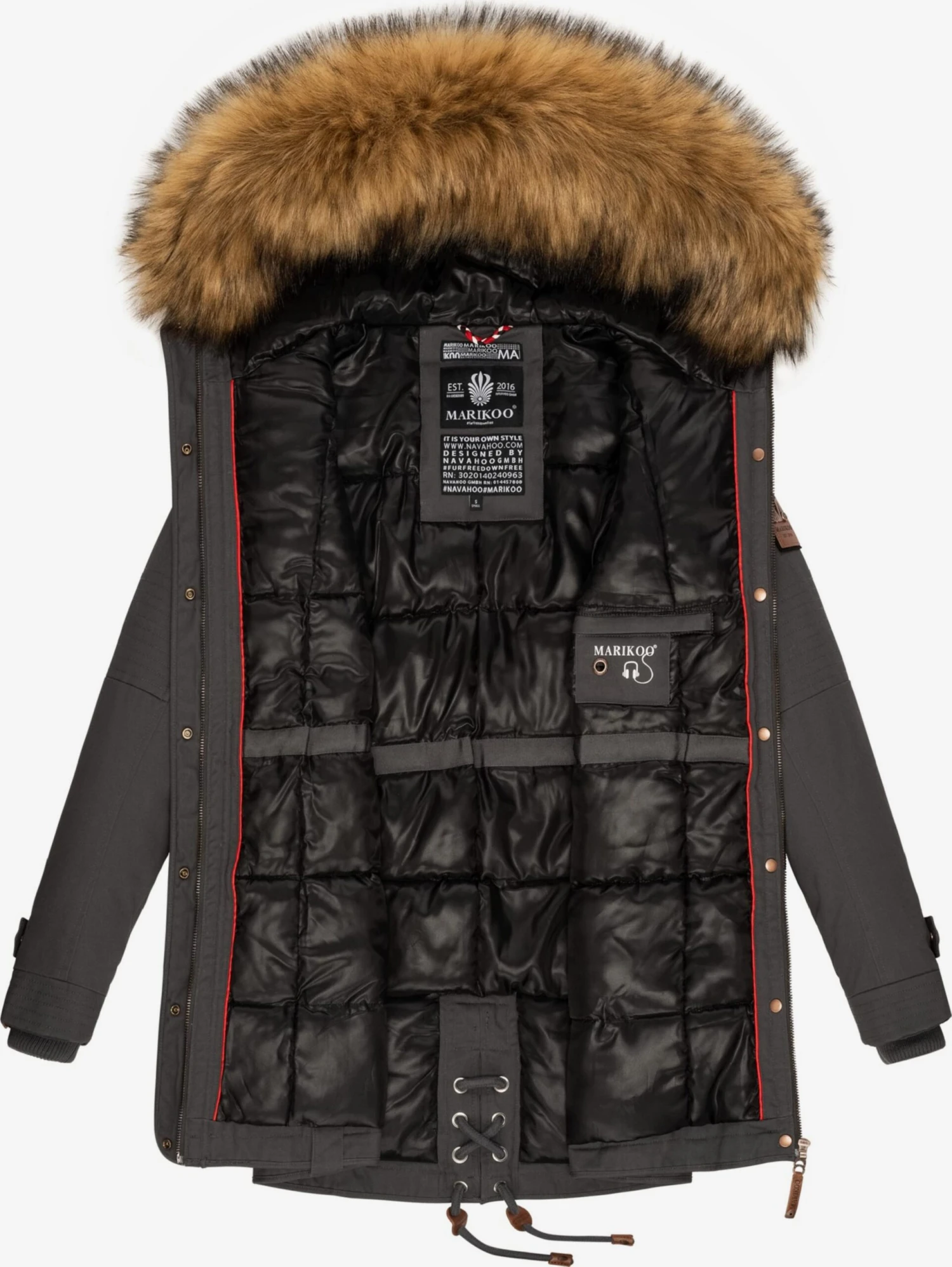 Marikoo Parkas Winterparka La Viva Prc Dames Antraciet 5 Marikoo Parkas Winterparka La Viva Prc Dames Antraciet - Afbeelding 5