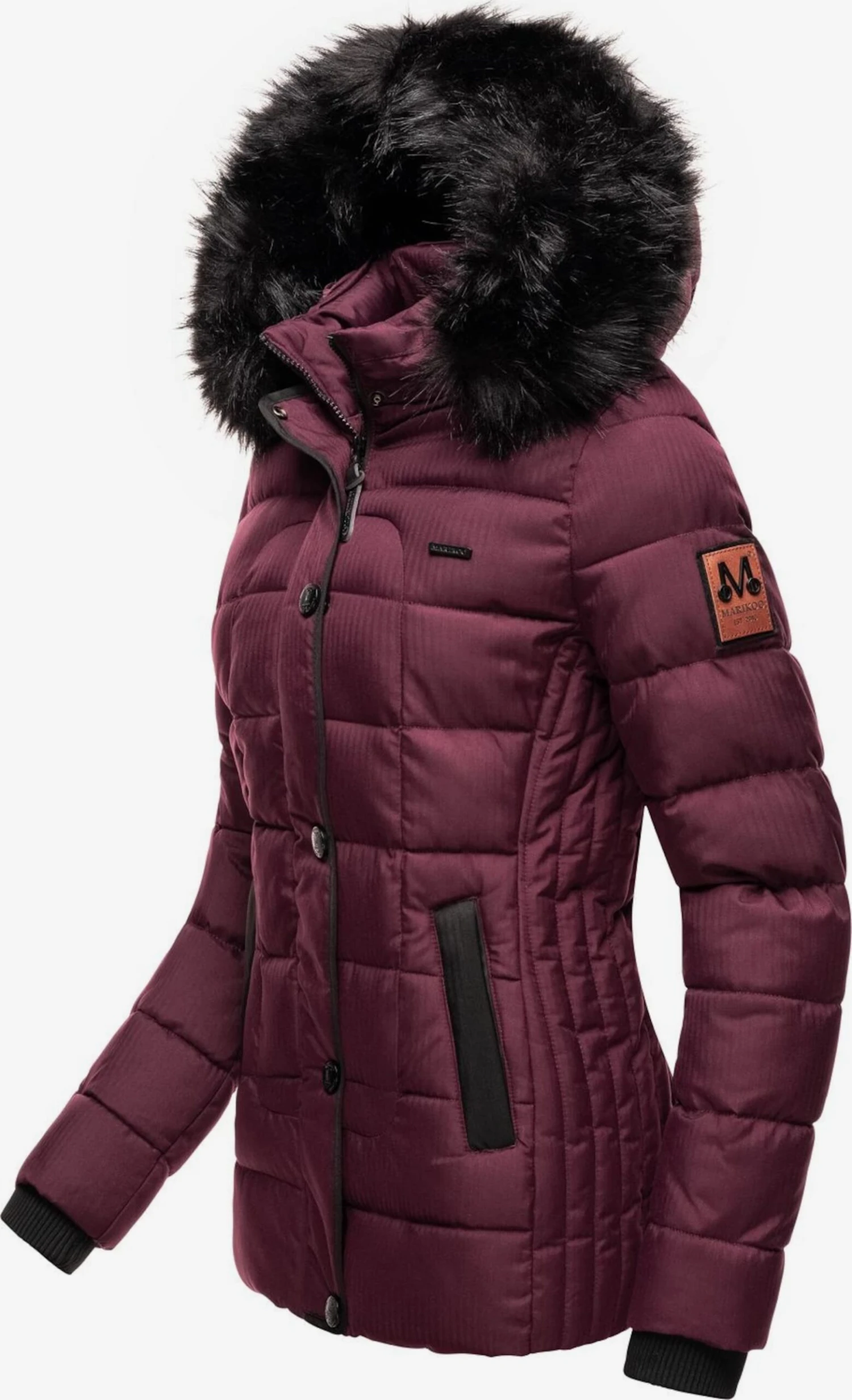 Marikoo Winterjassen Winterjas Unique Dames Wijnrood 2 Marikoo Winterjassen Winterjas Unique Dames Wijnrood - Afbeelding 2