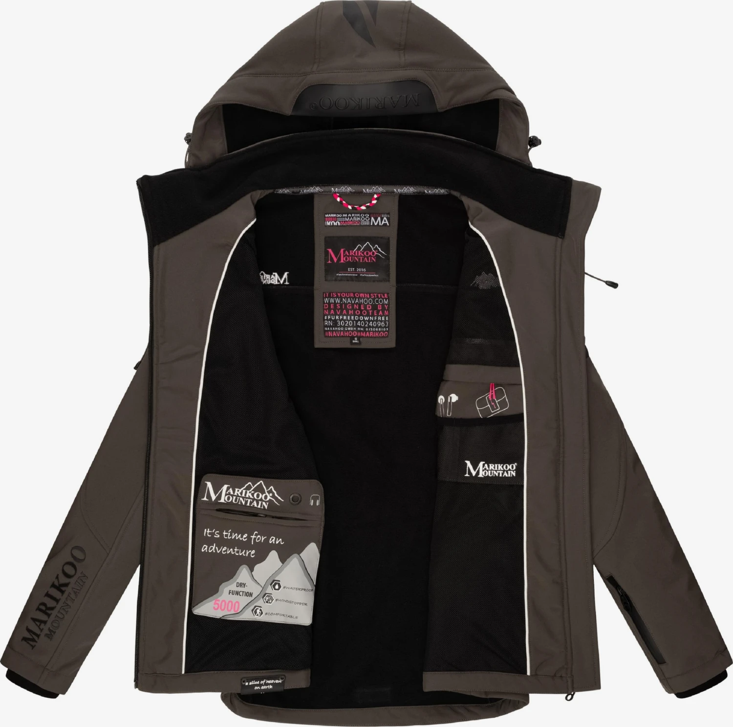 Marikoo Winterjassen Winterjas Dames Bruin 5 Marikoo Winterjassen Winterjas Dames Bruin - Afbeelding 5