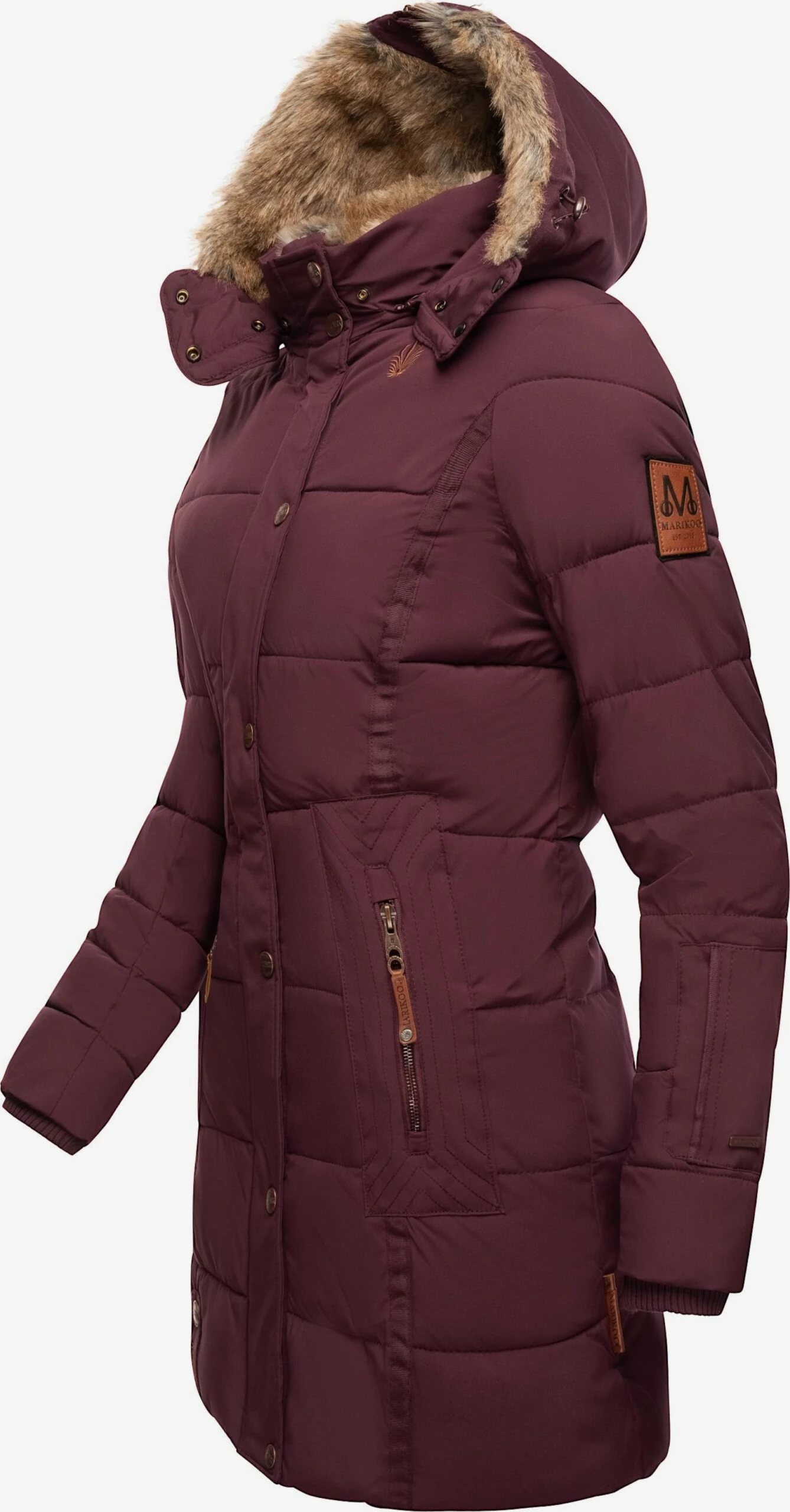 Marikoo Korte Mantels Wintermantel Dames Bordeaux 2 Marikoo Korte Mantels Wintermantel Dames Bordeaux - Afbeelding 2