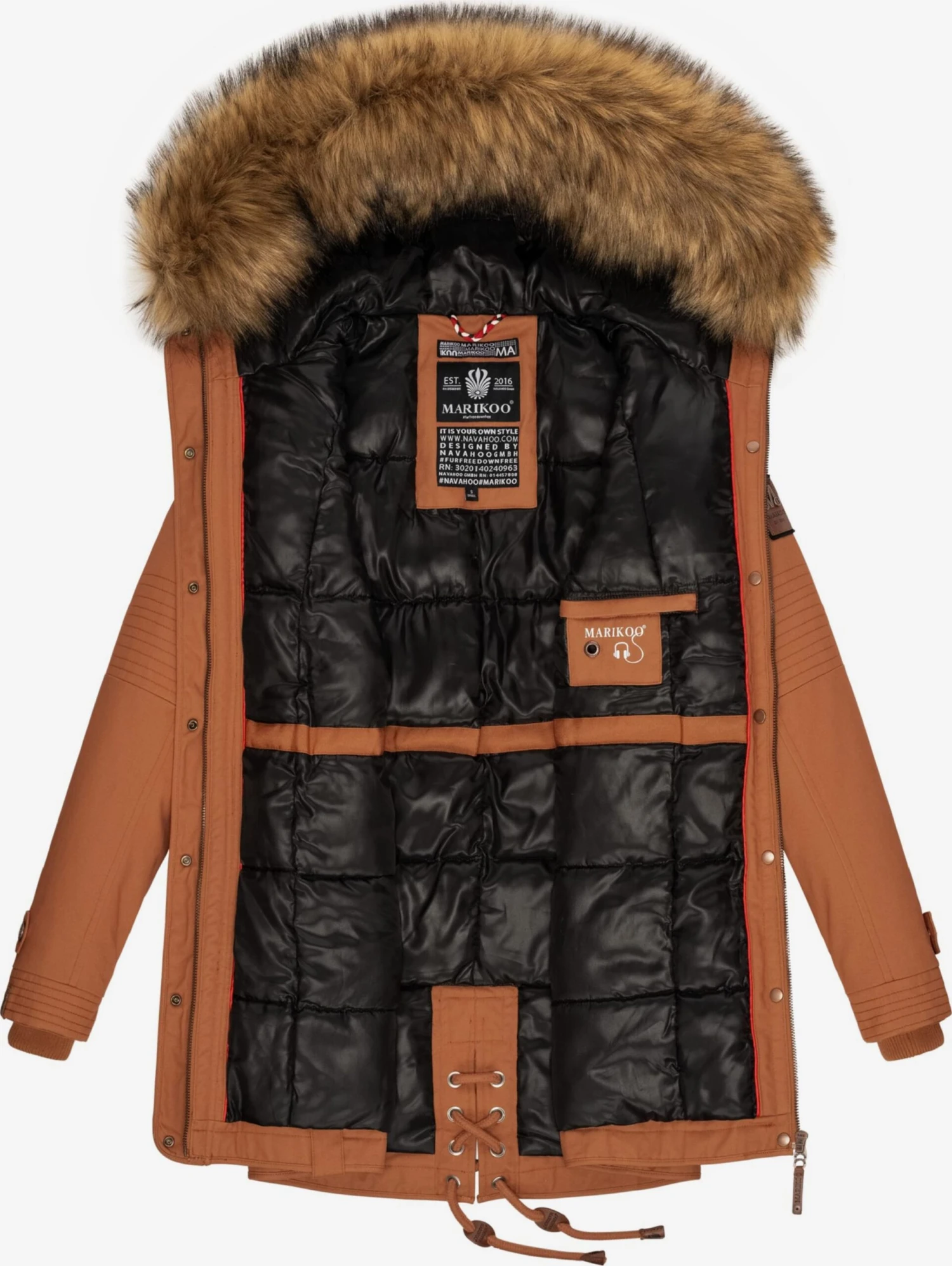 Marikoo Parkas Winterparka La Viva Dames Bruin 5 Marikoo Parkas Winterparka La Viva Dames Bruin - Afbeelding 5