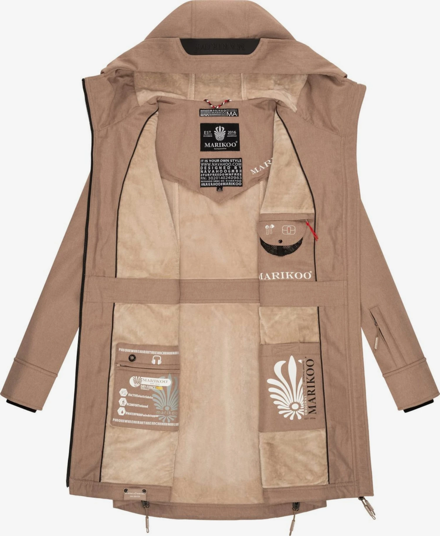 Marikoo Parkas Tussenparka Dames Donkerbeige 5 Marikoo Parkas Tussenparka Dames Donkerbeige - Afbeelding 5