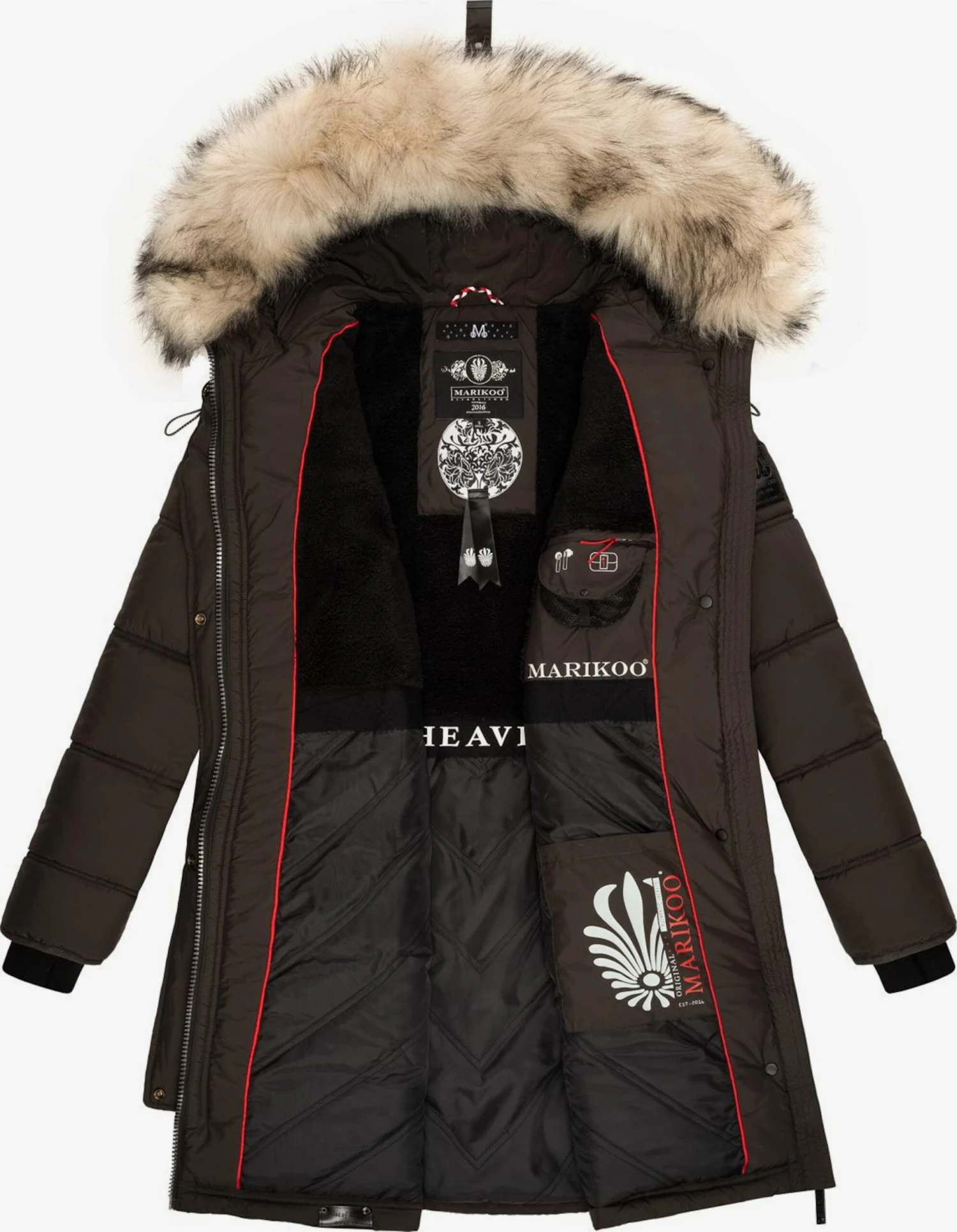 Marikoo Wintermantels Wintermantel Chaskaa Dames Basaltgrijs 5 Marikoo Wintermantels Wintermantel Chaskaa Dames Basaltgrijs - Afbeelding 5