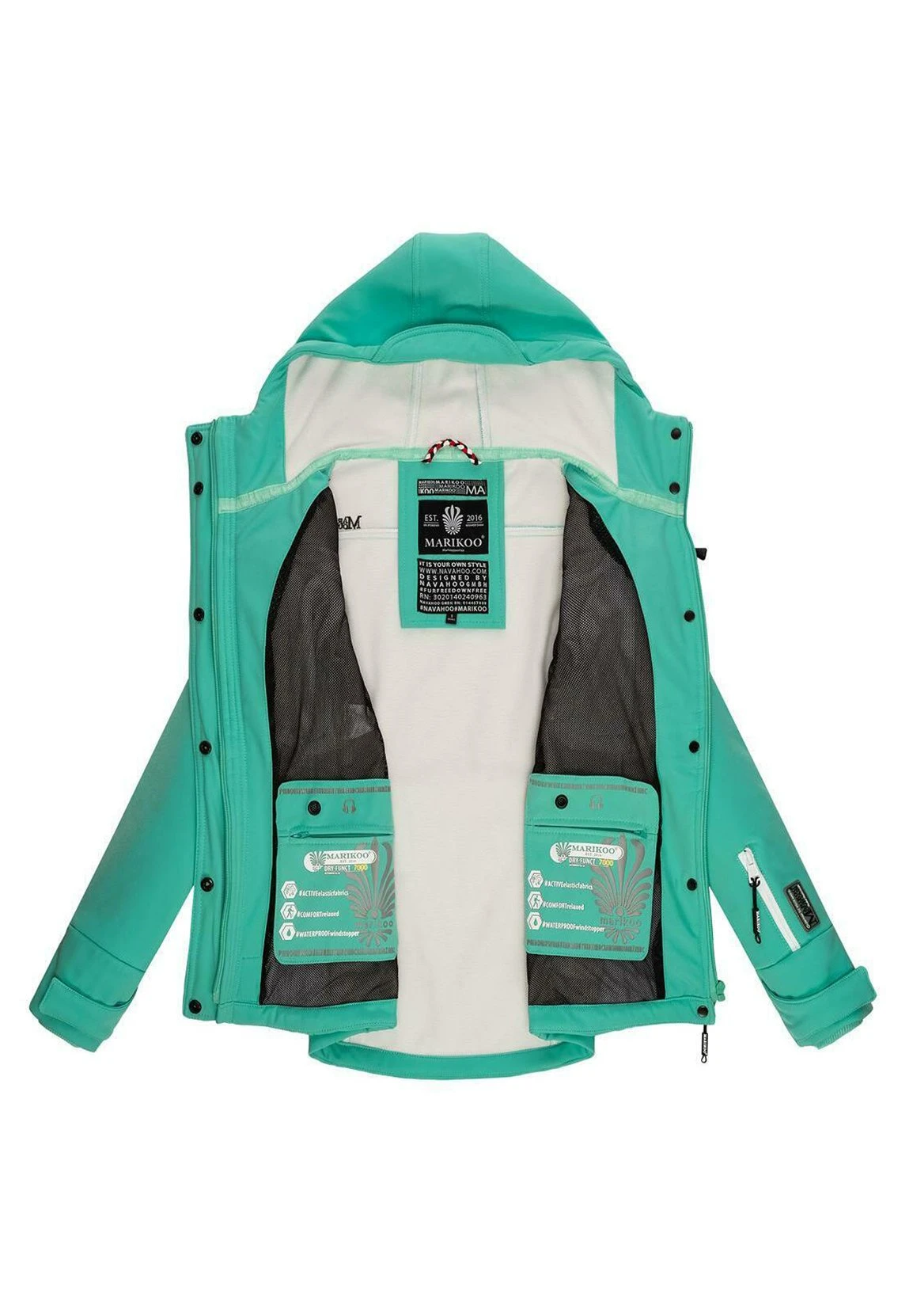 Marikoo Funktions - Outdoorjas - Aqua Green 7 Marikoo Funktions - Outdoorjas - Aqua Green - Afbeelding 7