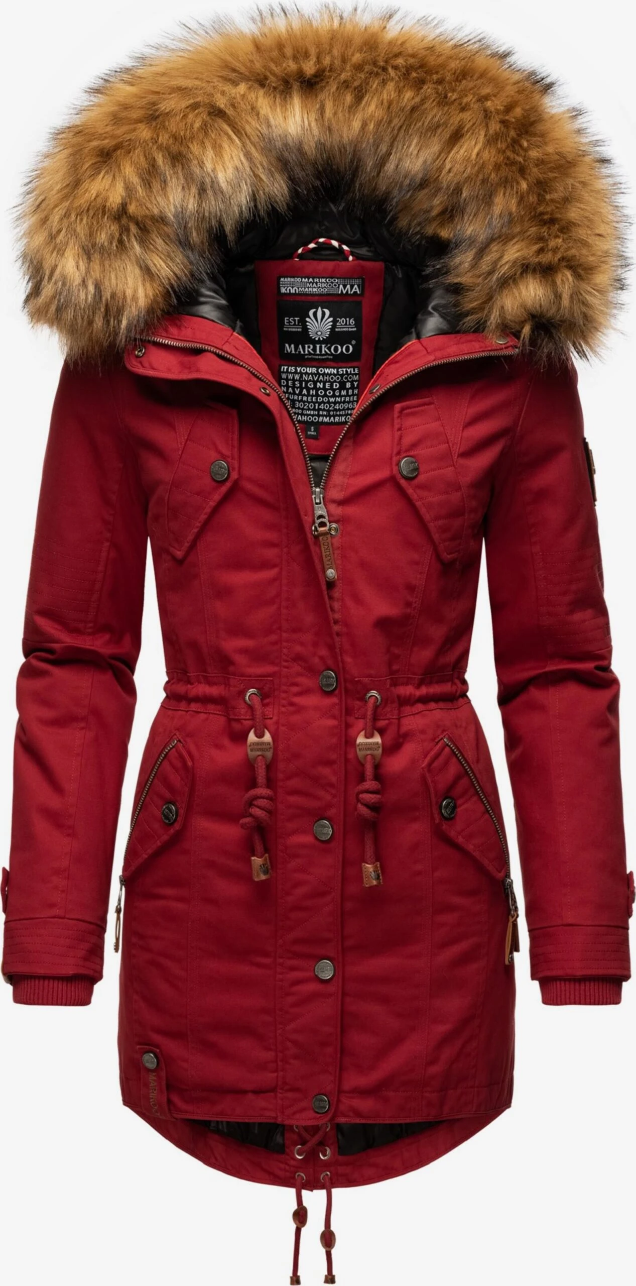 Marikoo Parkas Winterparka La Viva Dames Rood 1 Marikoo Parkas Winterparka La Viva Dames Rood